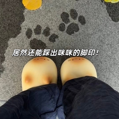 猫咪拖鞋冬季可爱保暖鞋窝可外出防水毛绒棉拖卡通厚底包头家居鞋