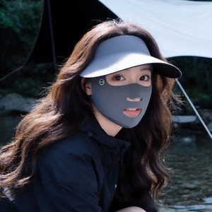 防晒面罩女2026新款夏防紫外线遮全脸冰丝口罩遮阳帽子一体脸基尼