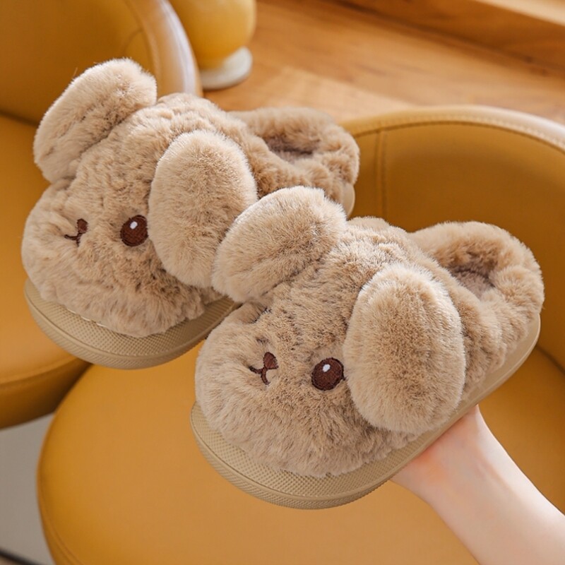 儿童棉拖鞋卡通秋冬居家室内毛毛拖鞋男童加绒女孩子2025新款毛毛
