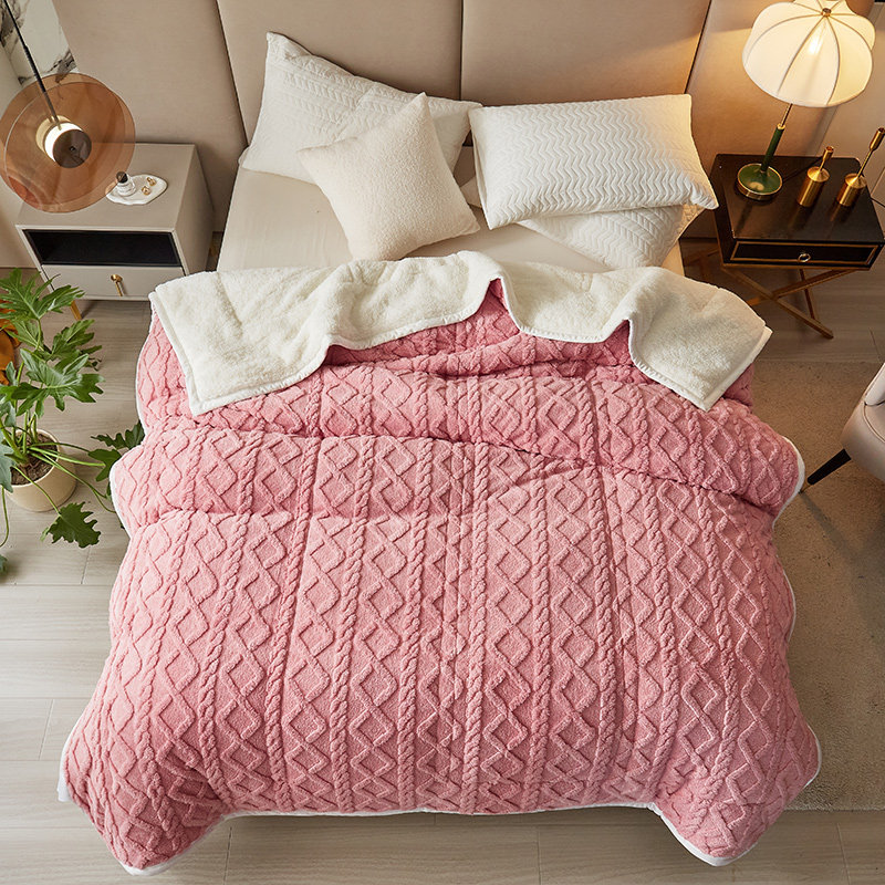 加厚三层塔芙绒羊羔绒夹棉毛毯被冬季保暖水晶绒沙发单双人毯子,床上用品,休闲毯/毛毯/绒毯,淘宝优惠券,粉丝福利购,淘宝优惠卷