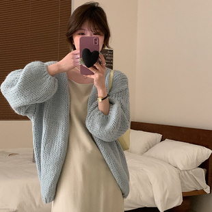 MEIMEI梁美美慵懒毛衣外套女软糯防晒衫 针织衫 开衫 马海毛 宽松长袖