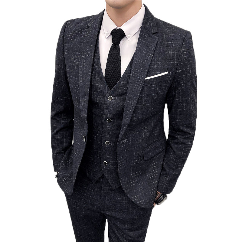 FUGUINIAO SUIT MENS SUIT PROFESSIONAL SLIM FORMAL DRESS GROOM WEDDING DRESS GROOMSMAN MENS THREE-PIECE SUIT