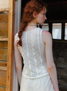 Te by frigidOrg 24春夏新款碎花条纹正反两穿针织背心夏日露肤感