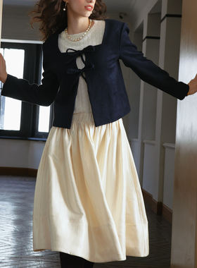 Te by frigidOrg 23秋冬 水光缎感斜纹大裙摆半裙百搭舒适芭蕾风