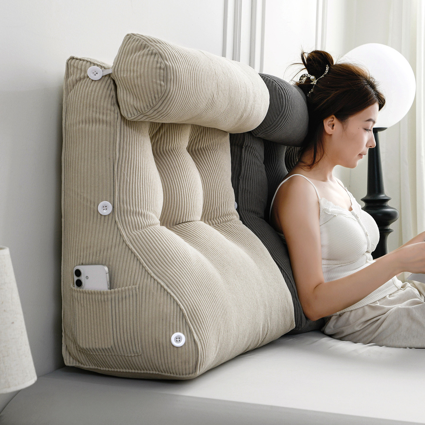 护腰床头靠垫看书靠枕半躺神器床上护颈支撑大靠背孕妇软包玩手机,居家布艺,床头靠垫,淘宝优惠券,粉丝福利购,淘宝优惠卷