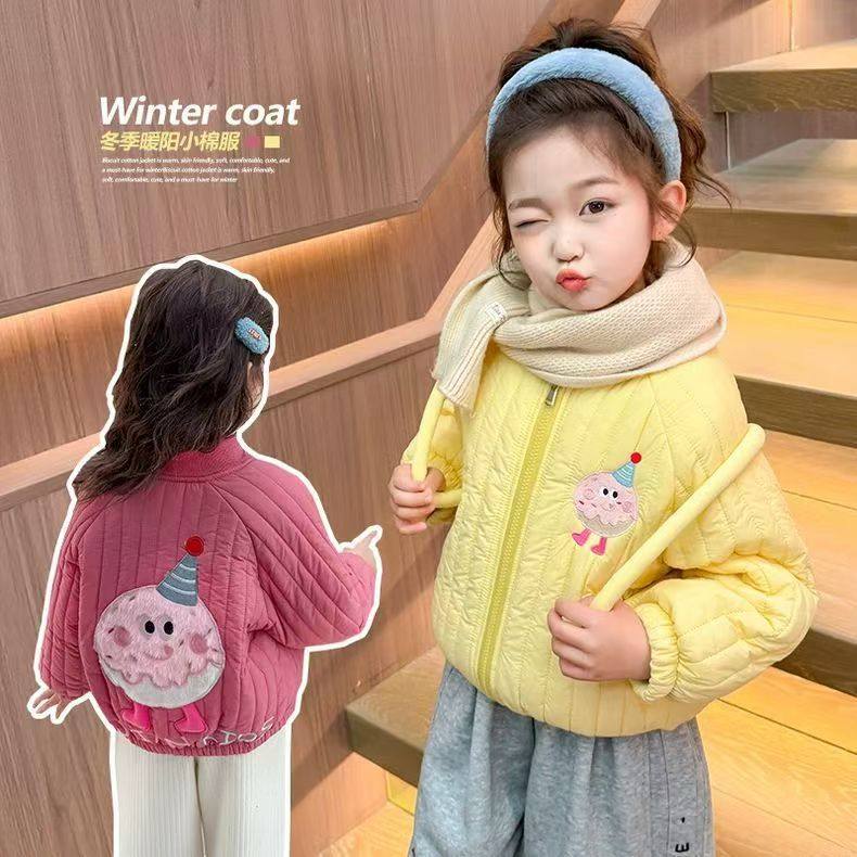 女童加绒棉服冬季儿童洋气新款棉衣外套加厚秋冬冬装宝宝保暖