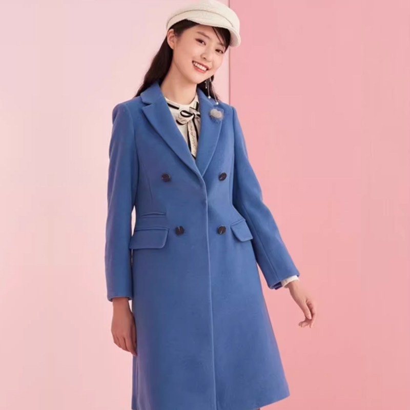 秋冬韩系羊毛显瘦高级感小个子气质中长款女士呢子大衣RCJW84T06C