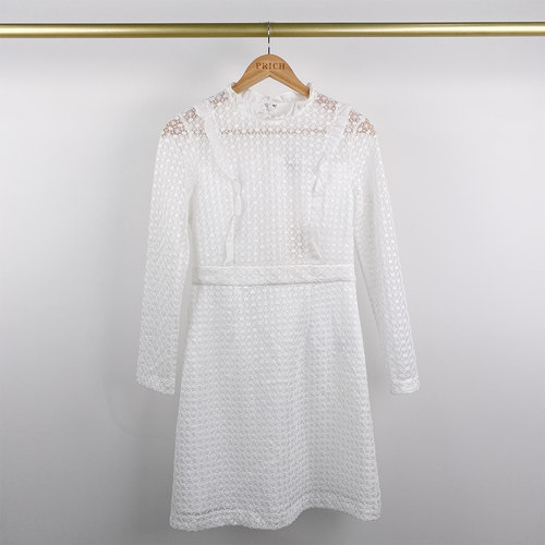 依恋旗下 E系列EEOW82351A春秋季气质仙女裙修身内搭蕾丝连衣裙女