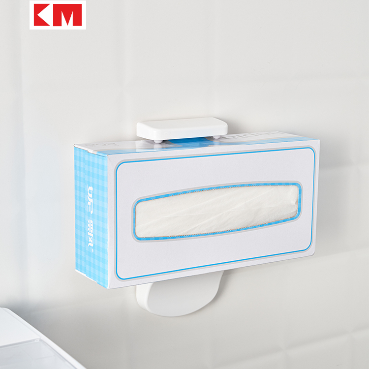 创意KM粘粘式伸缩型盒装纸巾架壁挂抽取纸巾挂夹盒装纸巾固定挂架