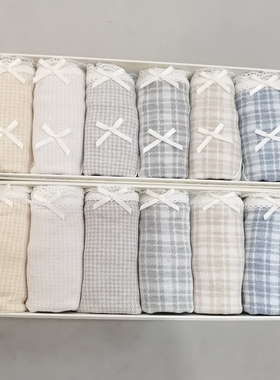 6条盒装秘语62089/62090森与慕白提花绒舒适透气抑菌女士中腰内裤