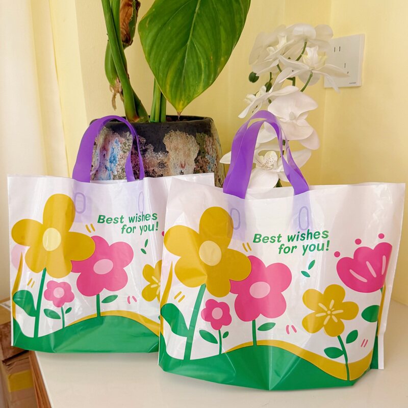 新款高档服装店手提袋子塑料包装礼品购物童装衣服鞋盒袋定制logo