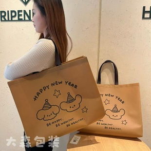 高级服装店手提袋子无纺布袋可定制印刷logo定做童装女装羽绒服袋