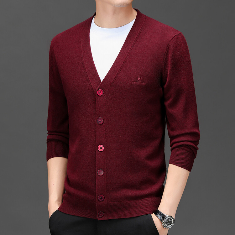 皮尔卡丹男士针织羊绒开衫