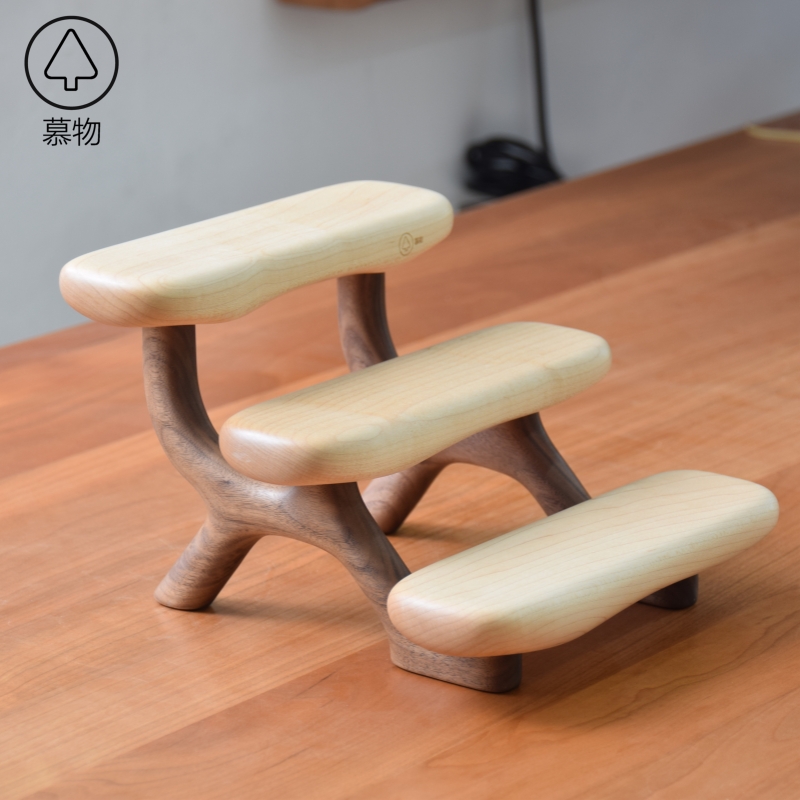 长白山三层置物架【慕物】收纳架展示架摆件陈列纯实木