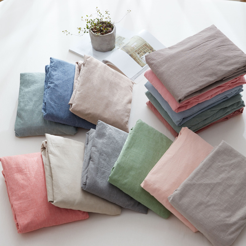 简约纯色水洗棉床笠单件全棉素色床单席梦思床罩床垫保护套1.8米