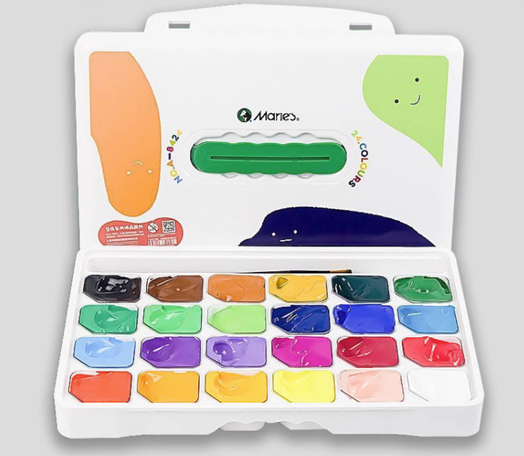 马利24色30ml果冻装丙烯颜料携带墙绘手工DIY染料防水不掉色丙烯