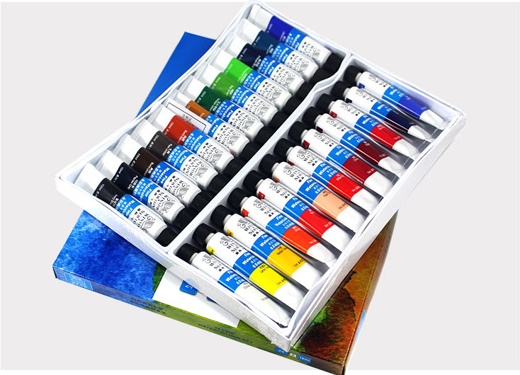温莎牛顿水彩24色18色12色水彩画管装颜料初学者便携写生套装