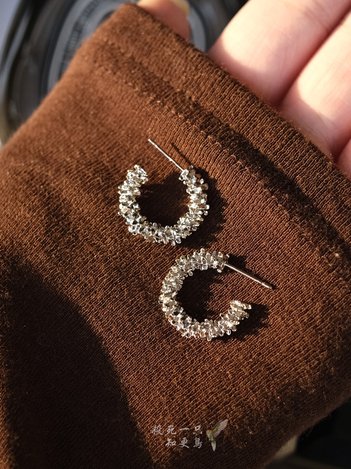 简约冷淡风金属c形银色耳钉耳圈