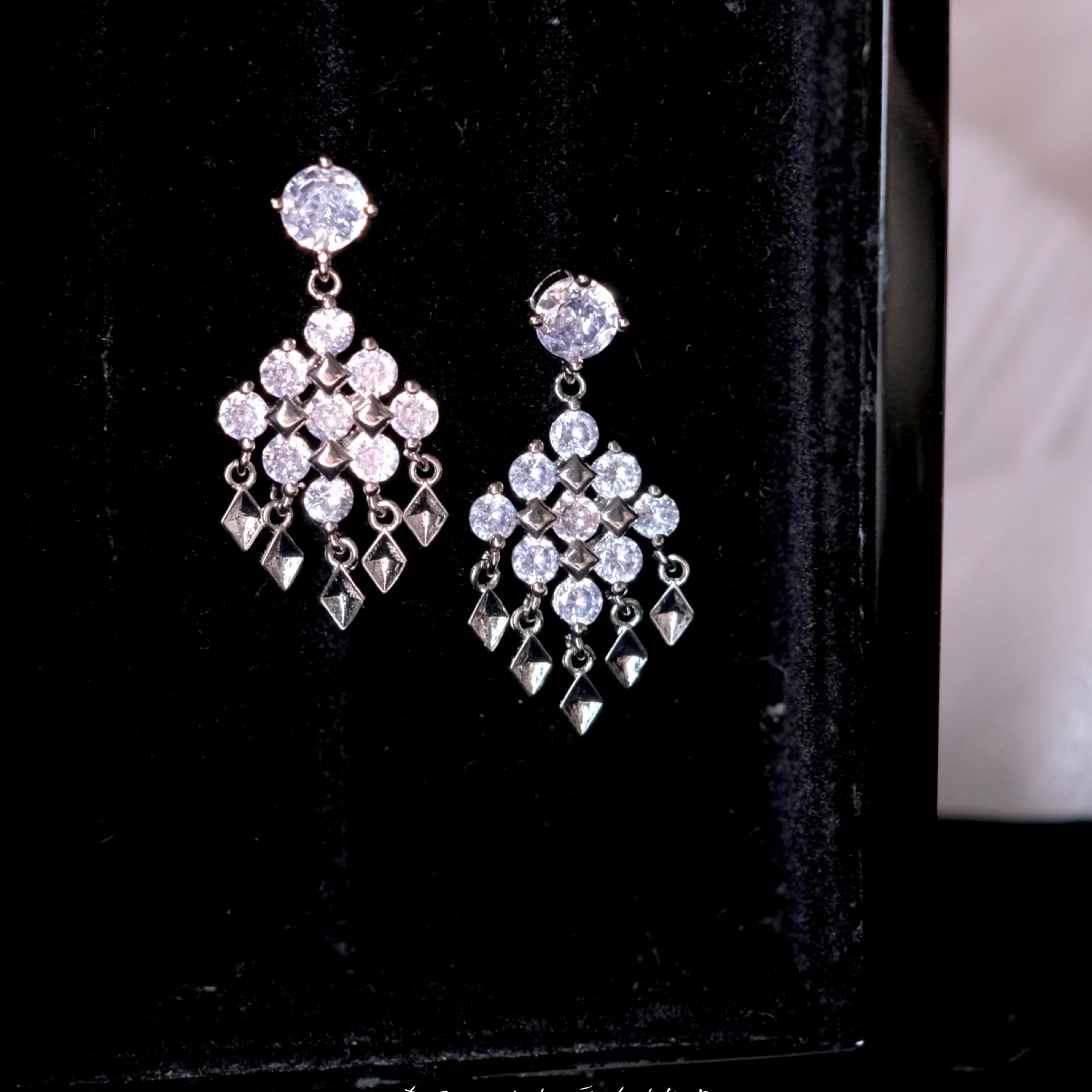 《曼德利庄园》复古宫廷风优雅精致满钻锆石流苏耳钉耳环耳夹耳饰