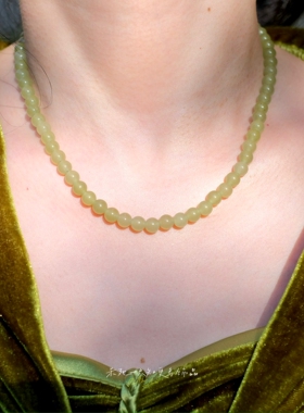 《我见青山》夏日清新中式国风显白晴水绿色玉石串珠项链锁骨链女