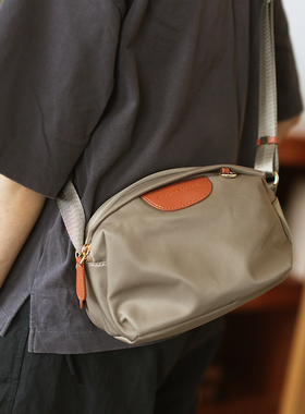 布谷森林女士新款牛津布包通勤斜挎包尼龙配牛皮休闲单肩包女B497