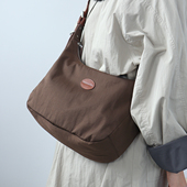 布谷森林女士水洗尼龙布包大容量轻便百搭斜挎复古旅行单肩包B603