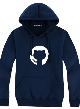 范品社 github 章鱼猫程序员工程师编程极客帽衫加绒加厚连帽卫衣