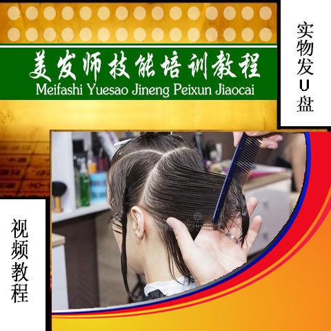 美发师教程 学理发新手入门自学视频教学U盘男女发型款式理发教学