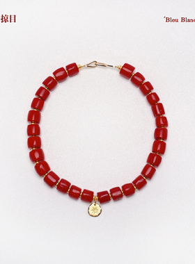 【ashui同款】松弛摩登天然海竹红调串珠项链原创设计高级感度假