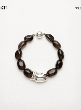Limb掠目 Vallate环脊·柔性拼接天然巴西茶晶手串 高级松弛度假