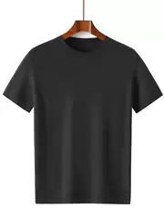 Summer New Style 100% Pure Wool Short-Sleeved Men's Round Neck Thin Breathable Half-Sleeve Casual Versatile Base T-Shirt