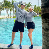 简约高级感泳装 泳衣防晒速干修身 冲浪服分体泳衣 宽松情侣款 韩版