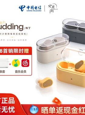 水月雨Pudding布丁TWS耳机 ANC实时降噪豆蓝牙6.0真无线耳机