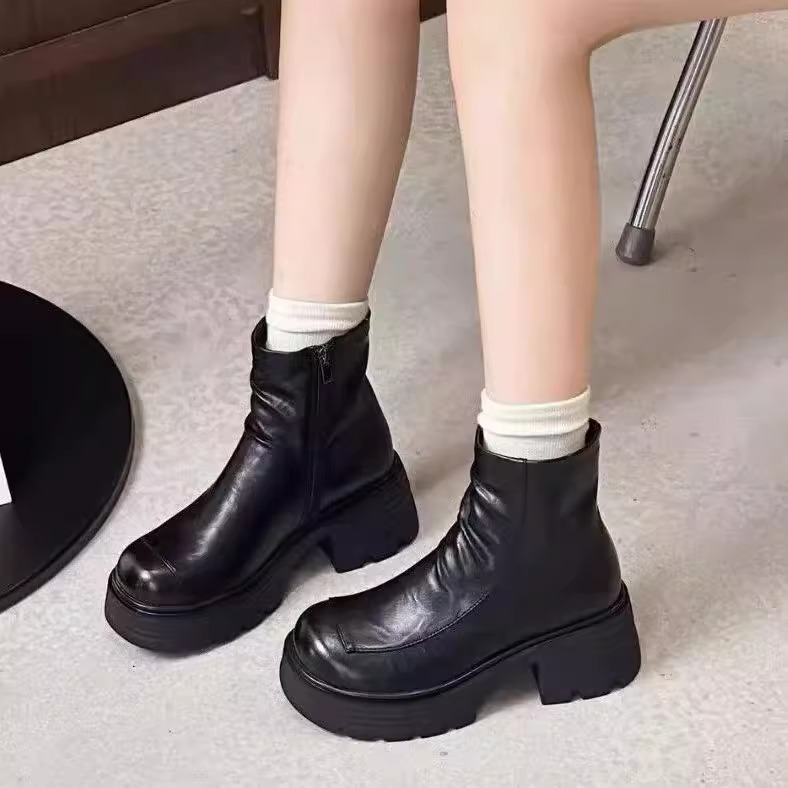 c女鞋女靴中长筒靴加绒2025秋冬女鞋时尚百搭舒适增高气质潮鞋