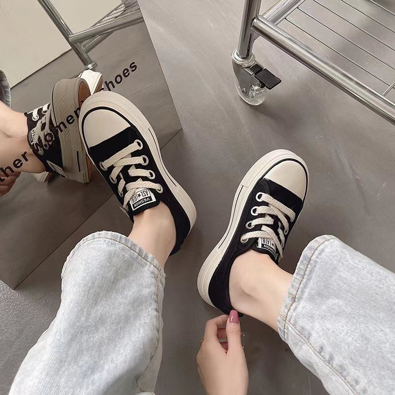 新款女鞋平底休闲鞋网纱面料透气性好软底系带鸟