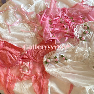 Gallery芭蕾风少女粉色小众纯欲蕾丝性感绑带短款仙气吊带背心女