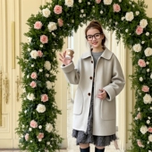 圣芙恺女儿童毛呢大衣秋冬款 双面呢外套女孩风衣 2025新洋气中长款