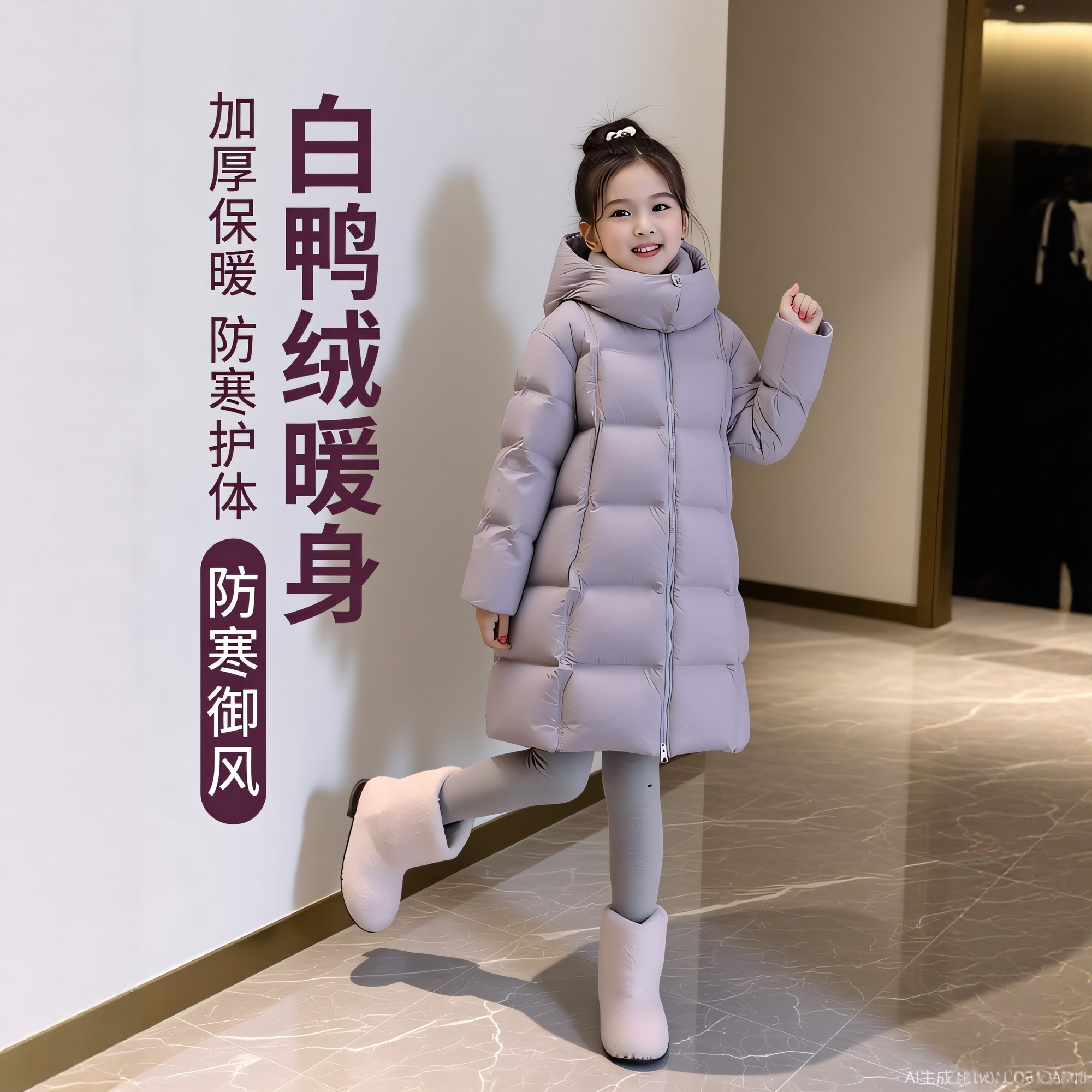 女童中长款连帽羽绒服白鸭绒加厚保暖防寒外套2025新款洋气童装,童装/婴儿装/亲子装,羽绒服,淘宝优惠券,粉丝福利购,淘宝优惠卷