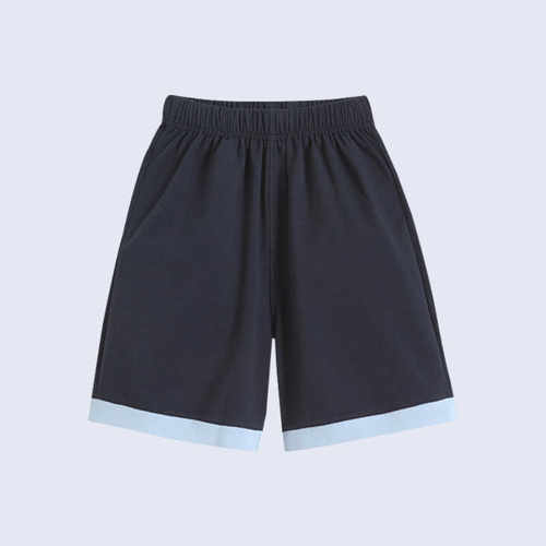 男女童短裤英伦风中小学生校服裤子夏薄款运动藏青色中裤撞色蓝边