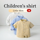 shirt小学生校服儿童短袖 衬衫 Children 夏立领男女童秋长袖 衬衣