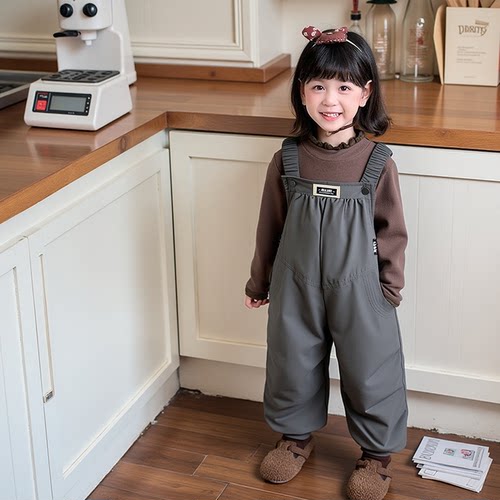 女童宝宝羽绒背带裤2025新款裤子