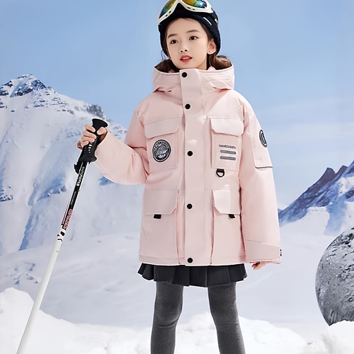 三防工装风玩雪儿童白鸭绒羽绒服