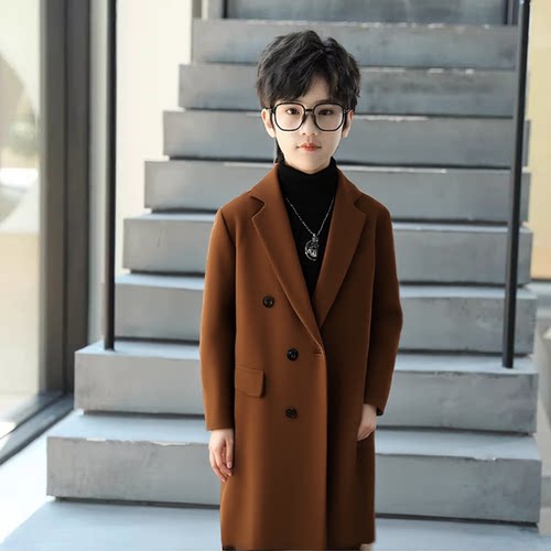 儿童双排扣风衣英伦秋冬中长外套