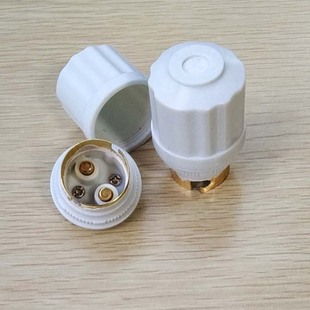 B22卡口吊灯头耐高温插口灯座老式钨丝灯泡悬吊灯口LED纯铜接线柱