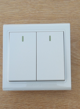 欧普照明OPPLE二开双控86型暗装墙壁开关插座白色一开五孔空调网