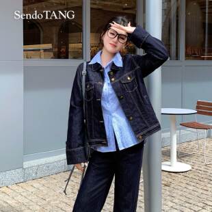 独特腔调 复古牛仔套装 高级感时髦显瘦牛仔两件套 新款 胖多女装