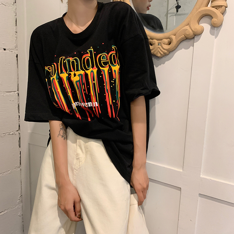 Official picture cotton short sleeve T-shirt women's summer design in Europe and America