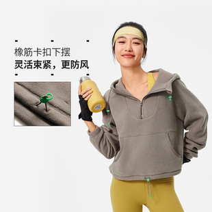 AWDU554 保暖长袖 李宁羊羔绒保暖半拉链套头卫衣女2024冬季 新款