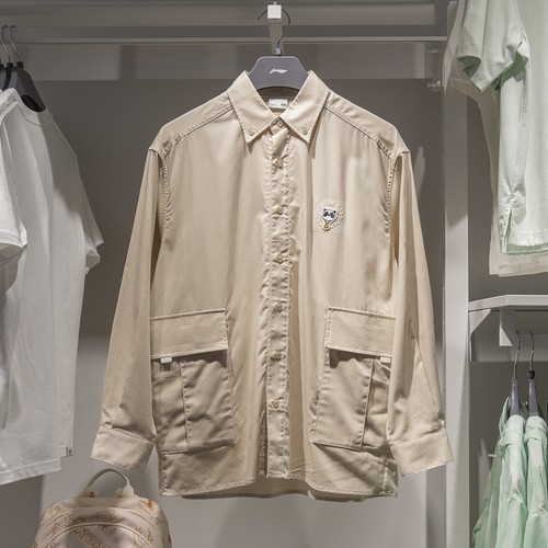 李宁男子休闲衬衫2025秋季新品运动潮流系列宽松翻领外套ASHU547