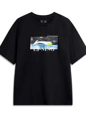 李宁男子文化衫2025年夏季新款运动生活系列休闲短袖T恤AHSU629